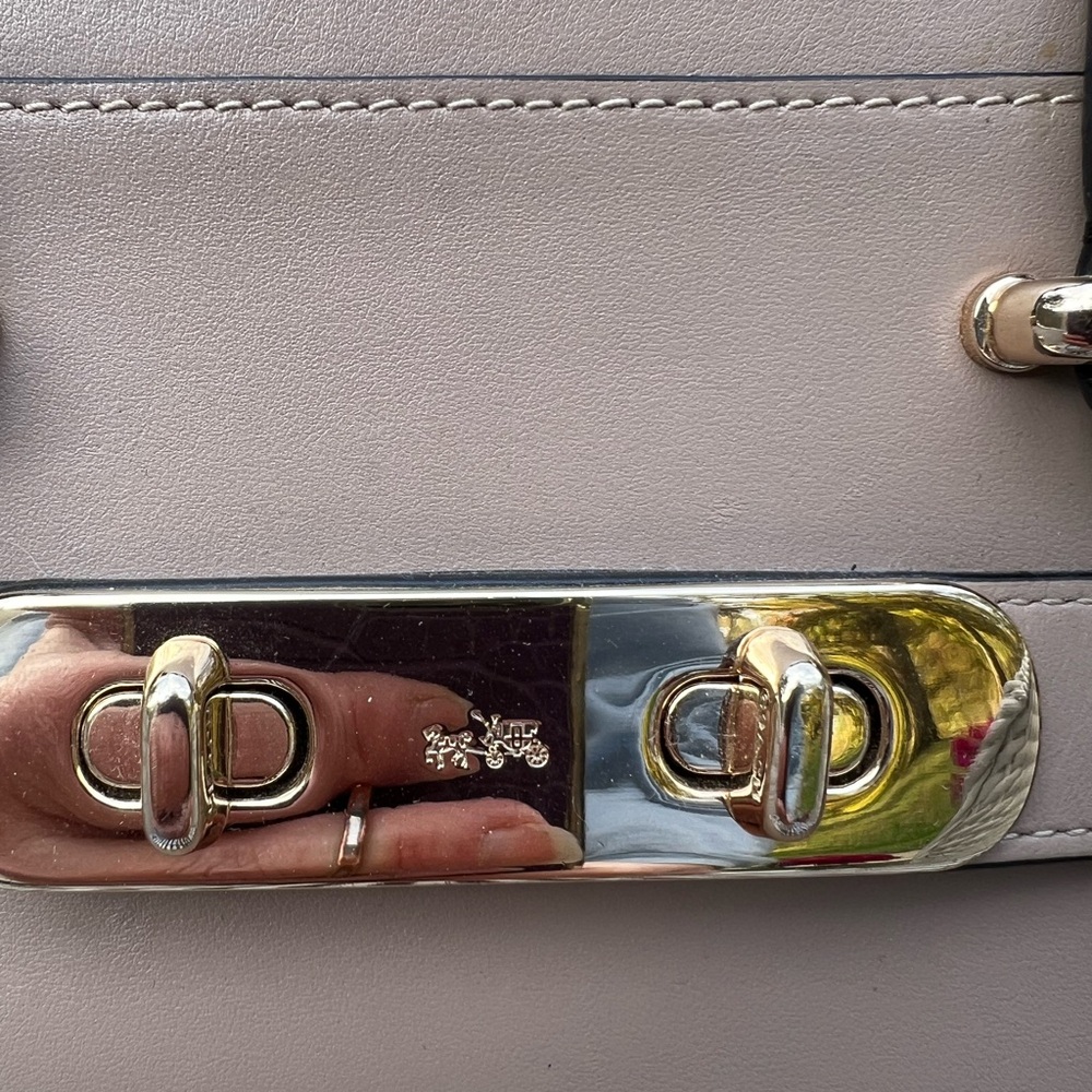 Coach Colorblock EXOTIC SWAGGER Satchel Python STONE Black White 36496 - Picture 3 of 16